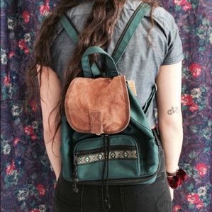 Vintage teal mini backpack